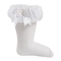 GS220-W: White Knee-Length Tutu Socks (2-6 Years)